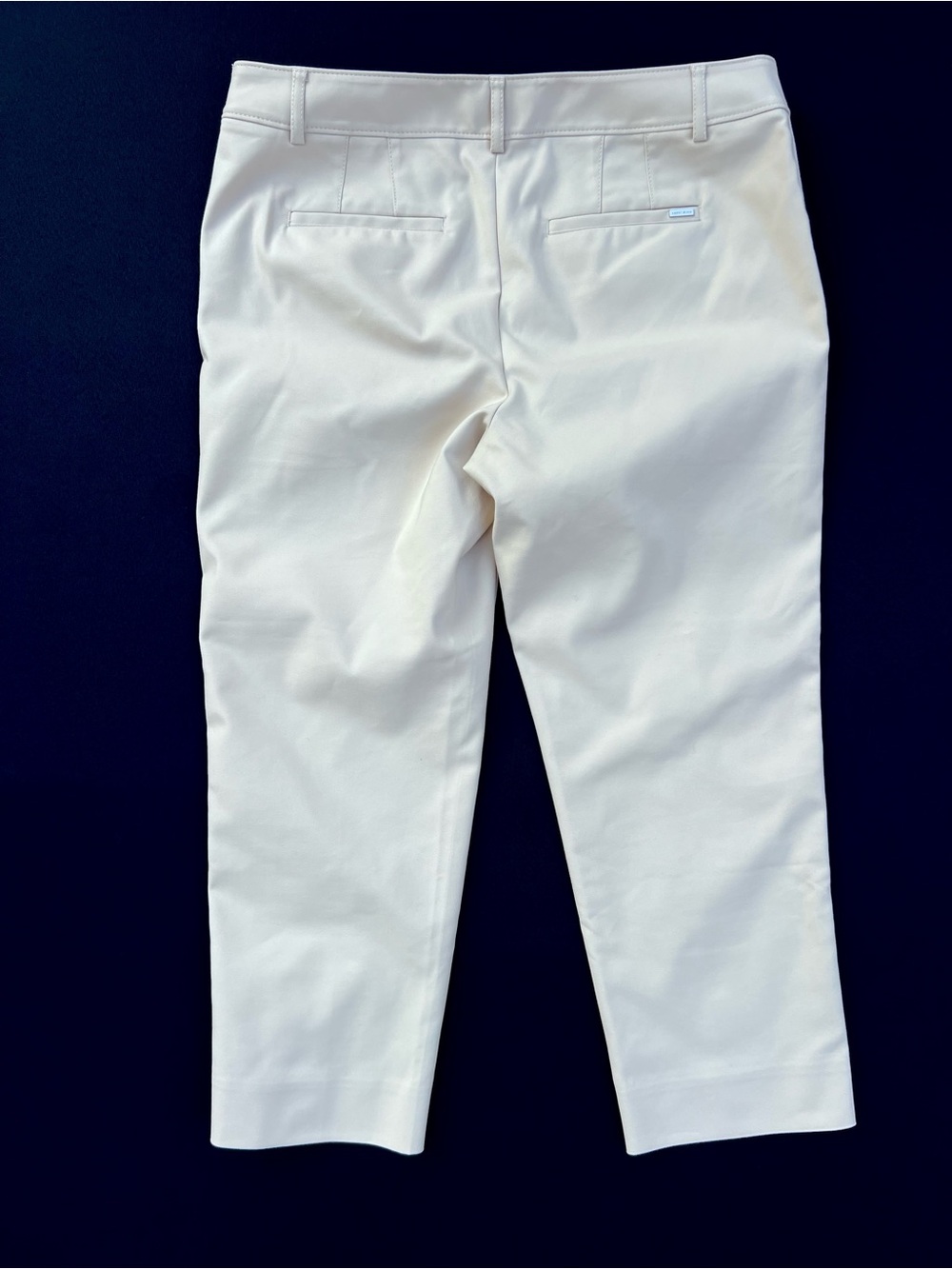 WHBM 23.5” Light Khaki Side Zip Crop Pants, Light Beige Tan, Classic Mid-Rise - Picture 2 of 8